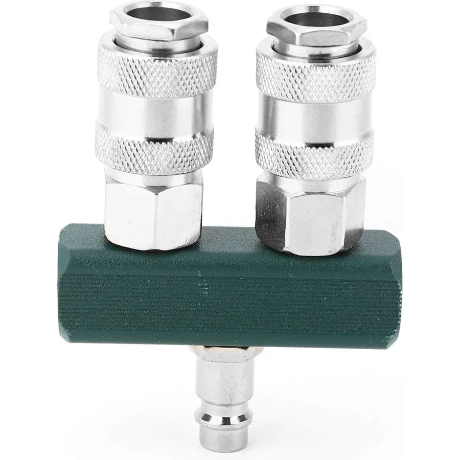 1/4in 2Way Air Quick Connector Adjustable Valve Male Female