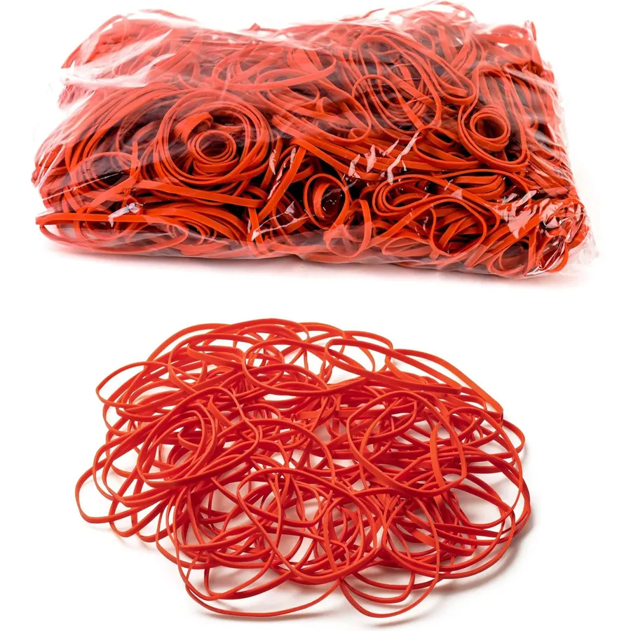 [1 Pack] Red Rubber Bands Size #31 (2-1/2 x 1/8 inches) Approx 850 pcs per Box - Non-Latex Rubber bands For Office, Commercial, Store, Home, Kitchen, Industrial, Money, Electrical Use (1 Box)