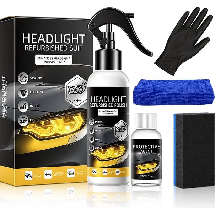 1 Set Headlight Restoration Kit with UV Protection, Removes Yellowing & Oxidation, Restores Clarity for Cars SUV Trucks