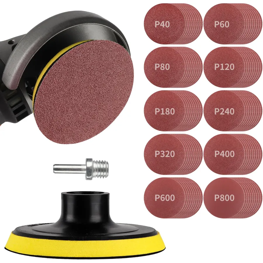 100PCS 4 Inch Sanding Discs and Hook Loop Backing Pad, Angle Grinder Sander Attachment Sandpaper Set Compatible with Milwaukee, DeWalt, Makita, 40-800 Grits Sanding Pads for Wood Metal Polishing
