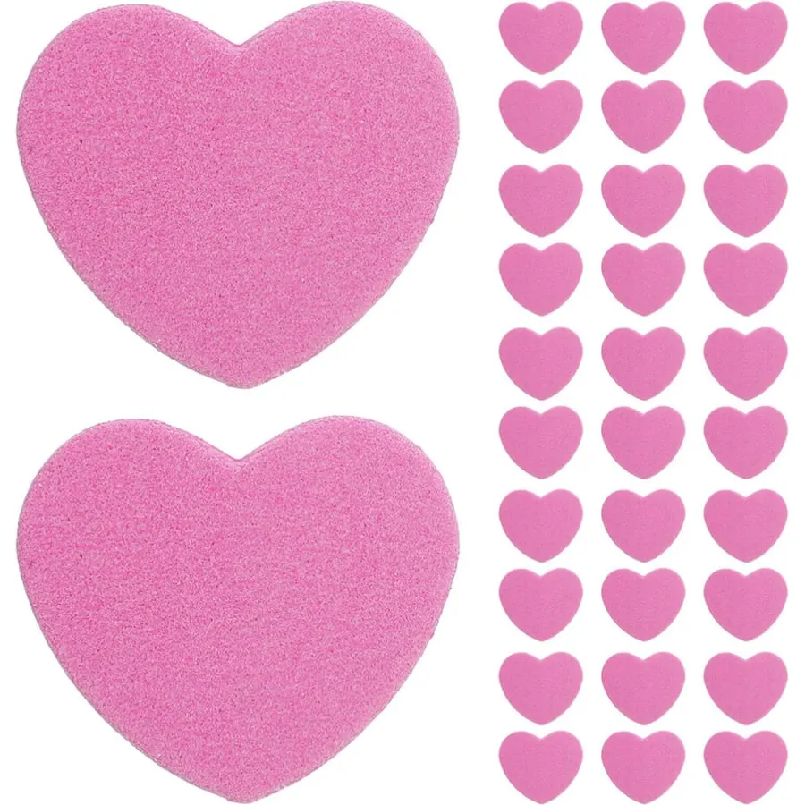 100pcs Heart Shape Nail Buffer Block Dual Sided Manicure File Tool