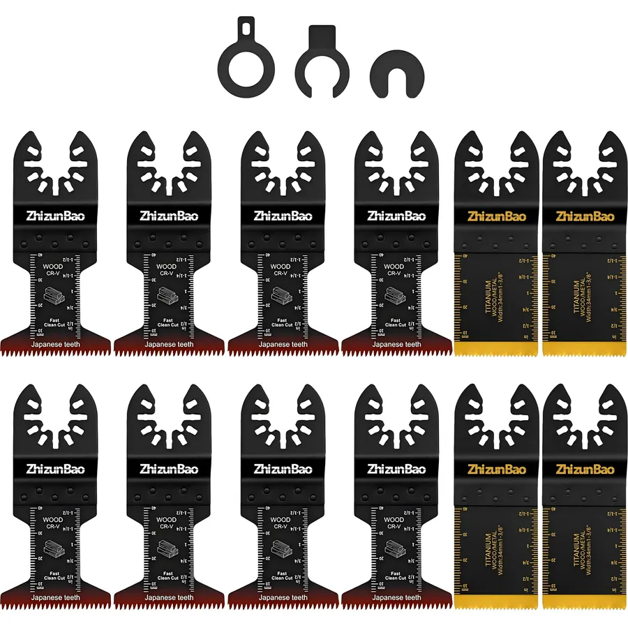 27 PCS Titanium Coated Oscillating Multitool Blades