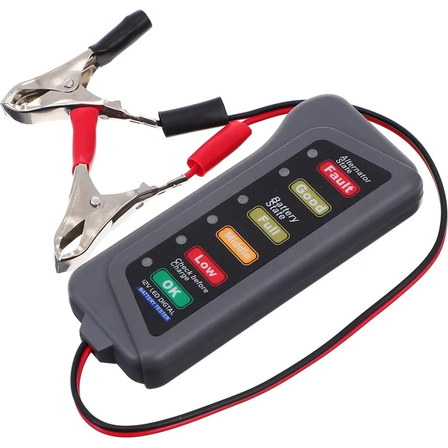 12v 15a Automotive Battery Tester with 6 LED Indicator Display