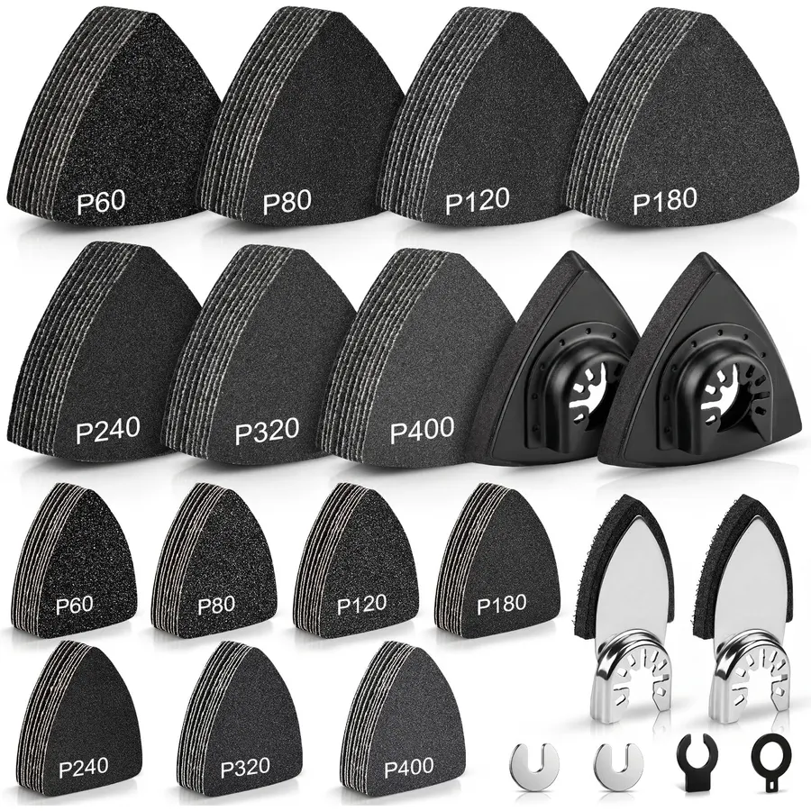 148Pcs Wet Dry Oscillating Tool Sanding Pad Kit for Tight Spaces Detailing