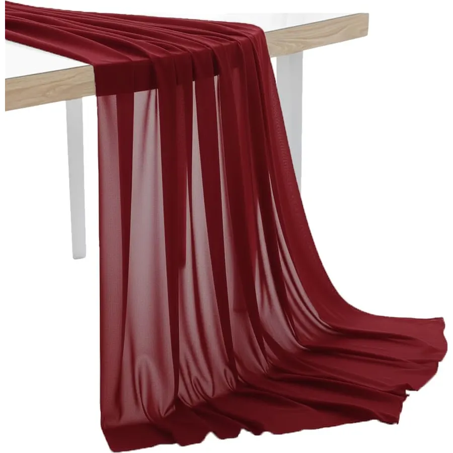 15 Yard Chiffon Fabrics, 44" Wide, Lightweight, Sheer – Maroon