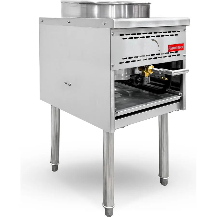 18″ Commercial Wok Range, 125000 BTU Jet Burner with 16″ Ring - ETL Certified NSF Listed Natural Gas Stir Fry Station for Restaurant Kitchens