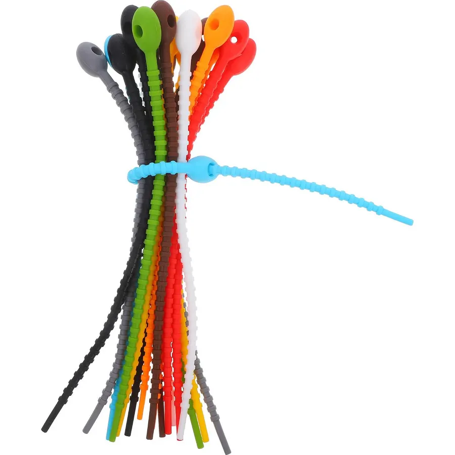 18pcs High Elasticity Cable Ties Reusable Self-securing Bands