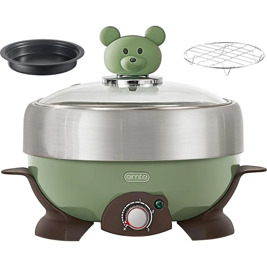 1L Portable Electric Hot Pot Set,3-in-1 Electric Shabu Shabu Pot Mini Cooker (Steam/Boil/Fry) for College Dorm/Camping/Travel Cooker,1 Person Hotpot,UL Listed &FDA Certification
