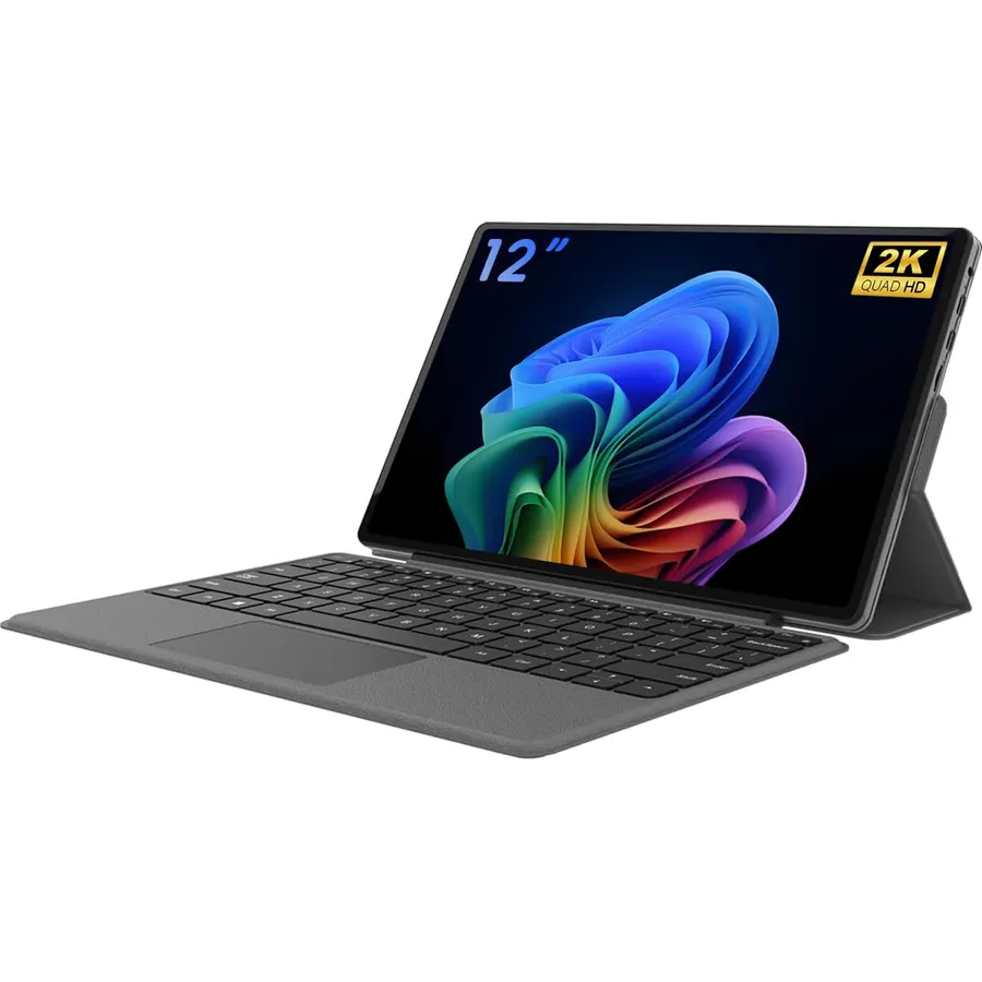 2-in-1 Laptop Tablet, 12” 2K FHD IPS Touchscreen, 12GB RAM 256GB Storage