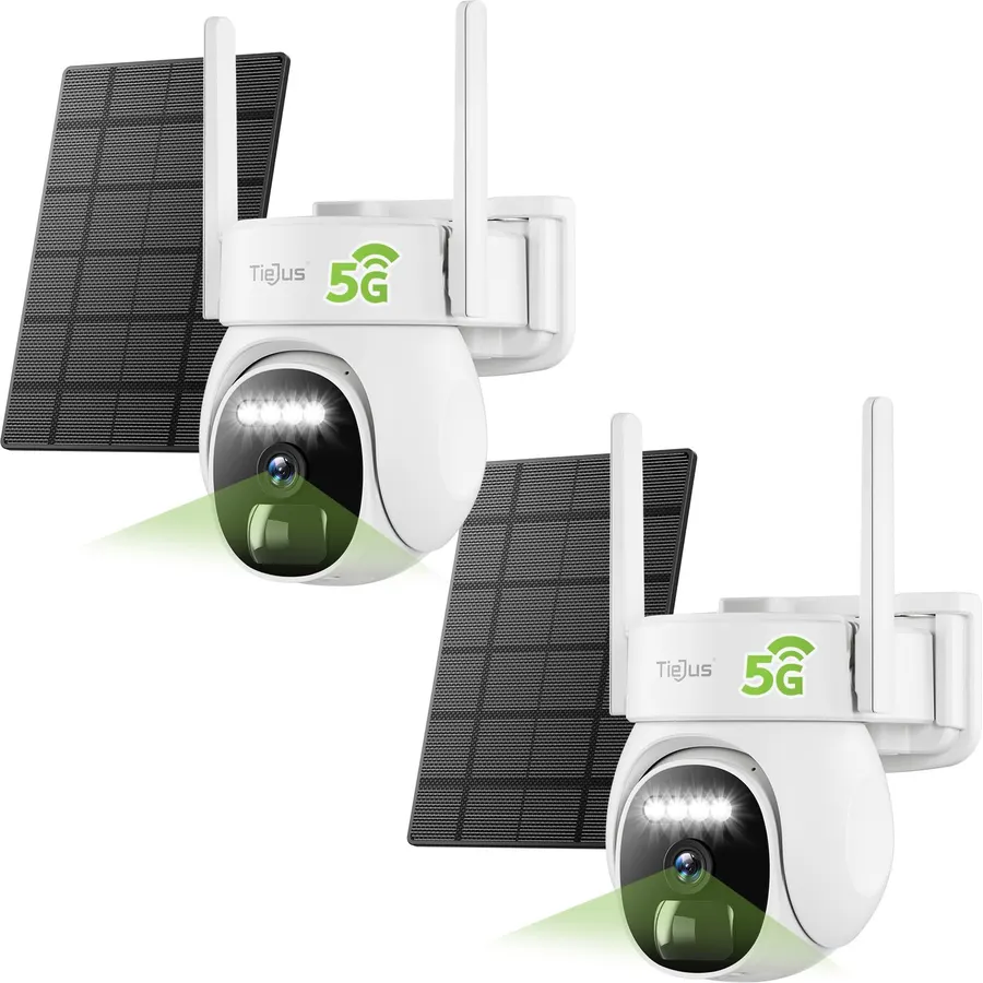 4MP Solar Security Cameras Wireless Outdoor, 64GB Local Storage
