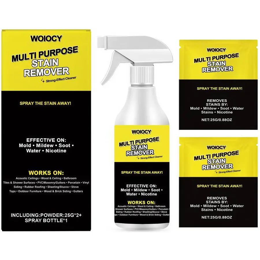 2-Pack Multi-Purpose Stain Remover, All Purpose Cleaner Spray for Water Marks, Yellowing, Soot & Residue, Indoor & Outdoor Hard Surfaces