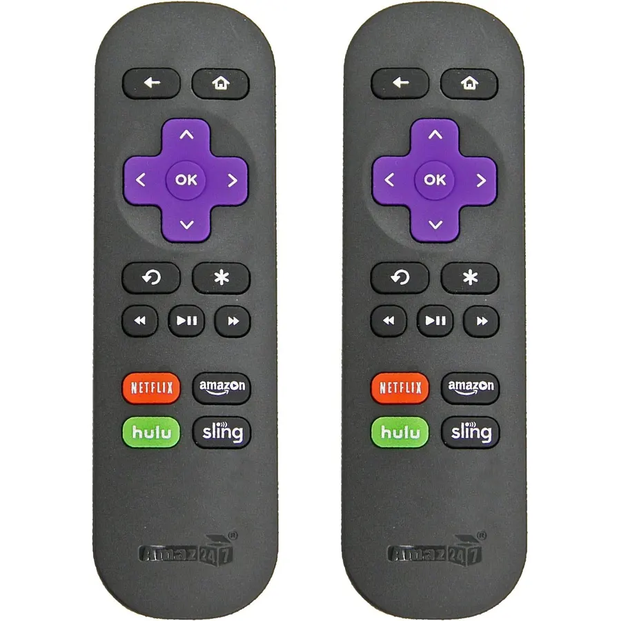 2-Pack original Amaz247 remote for Roku 1, 2, 3, 4 (HD, LT, XS, XD), Roku Express, Roku Premiere, Roku Ultra