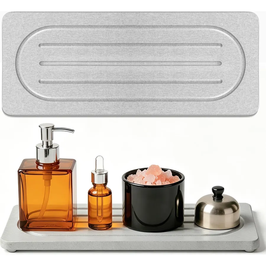 2 PCS Water Absorbent Diatomite Coasters Kitchen Sponge Holder & Faucet Mat