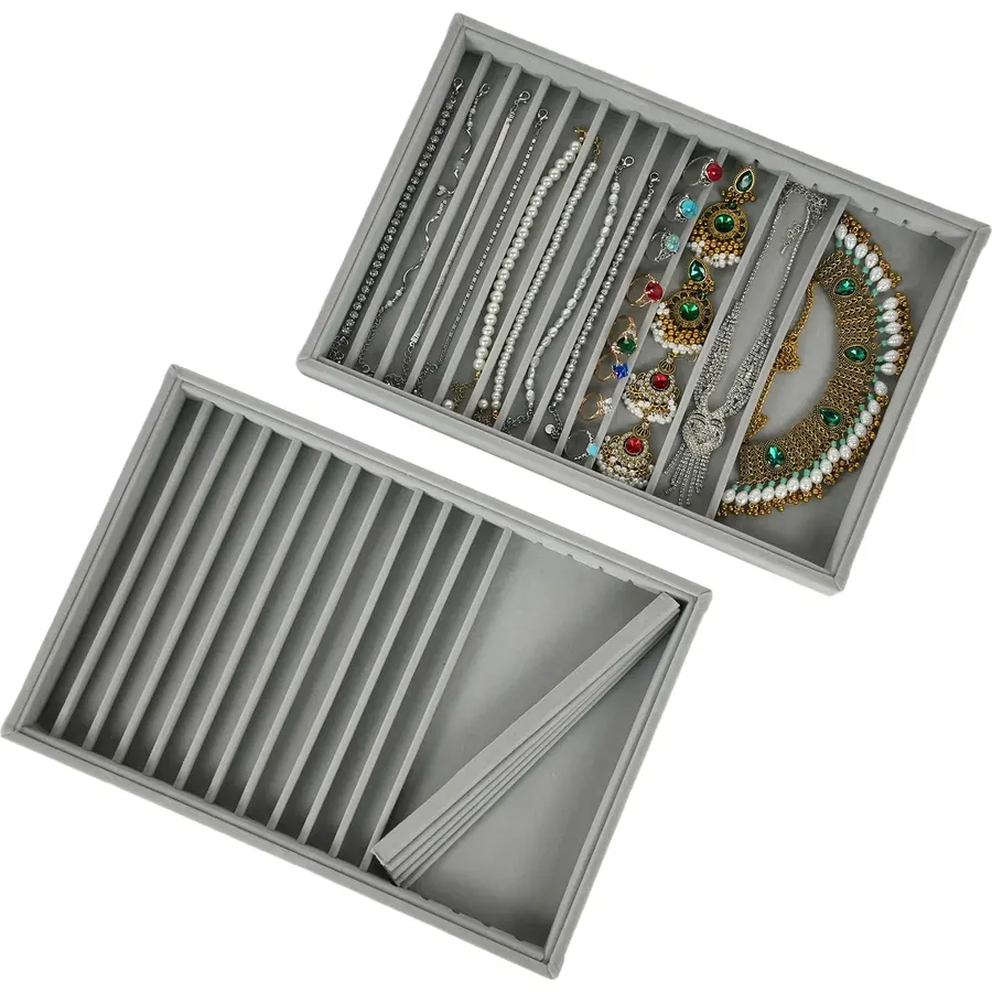 2 Sets Large Jewelry Trays with Drawer