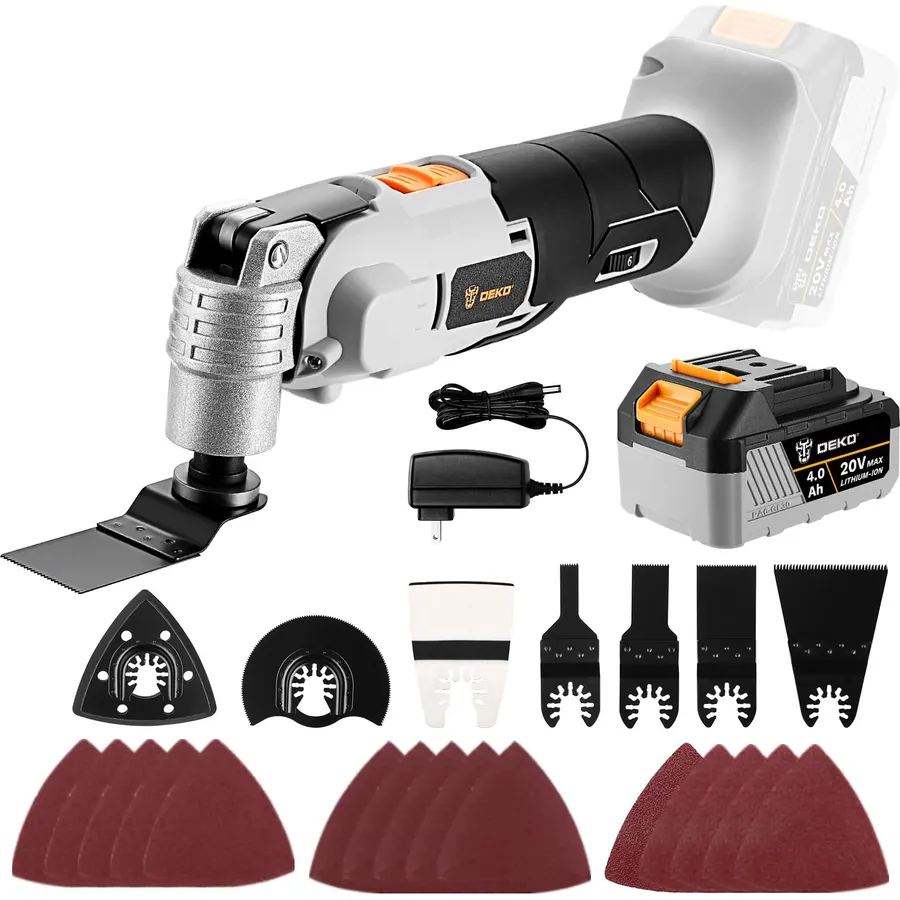 20V Cordless Oscillating Tool with Battery, Brushless Variable Speed Oscillating Multi-Tool with 3° Oscillation Angle, 25 Accessories, Ideal for Cutting, Sanding, Grinding, Scraping & More