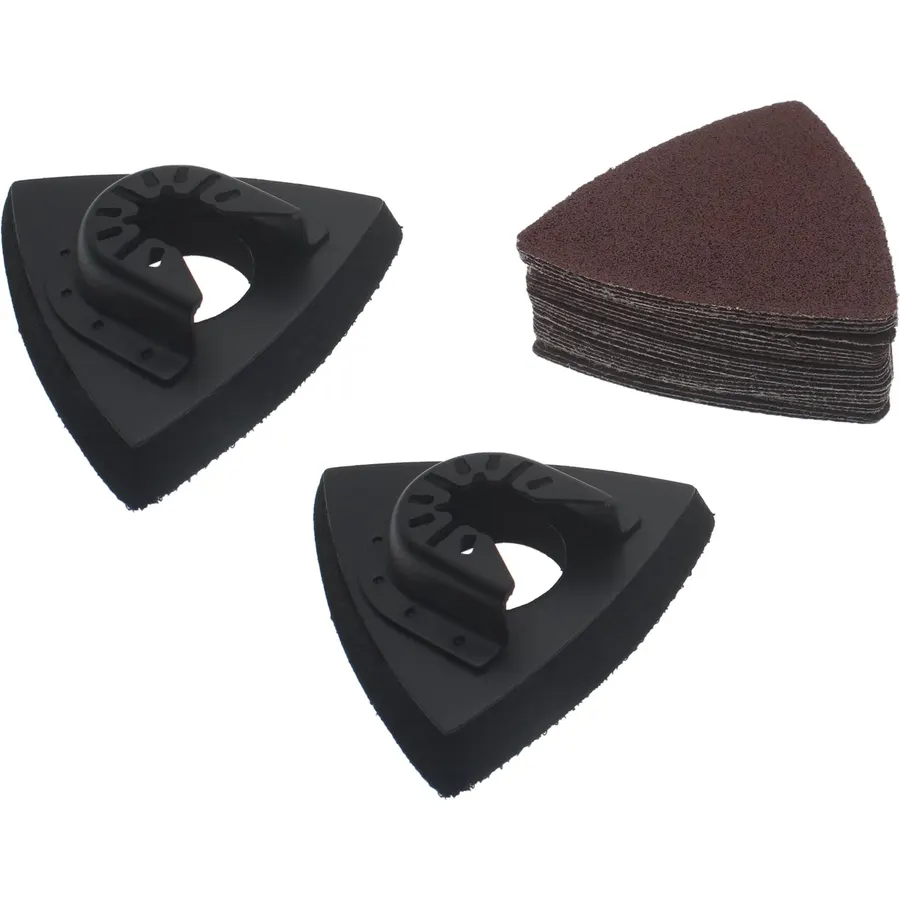 27 PCS Triangle Sanding Pad Kit 2 PCS 80 MM Triangle Oscillating Tool Sanding Pads and 25 Triangle Sandpaper for Sanding and Polishing Wood