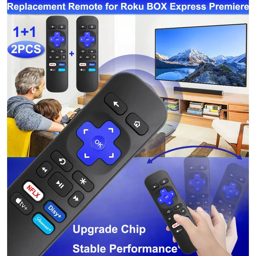 Universal Remote for All Roku TV fit for Roku 1/2/3/4 HD LT XS XD, Hisense/TCL/Sharp/Insignia/ONN/Sanyo/LG/Hitachi/Element roku TV w/ 10 Shortcut Keys [NOT for Roku Stick]