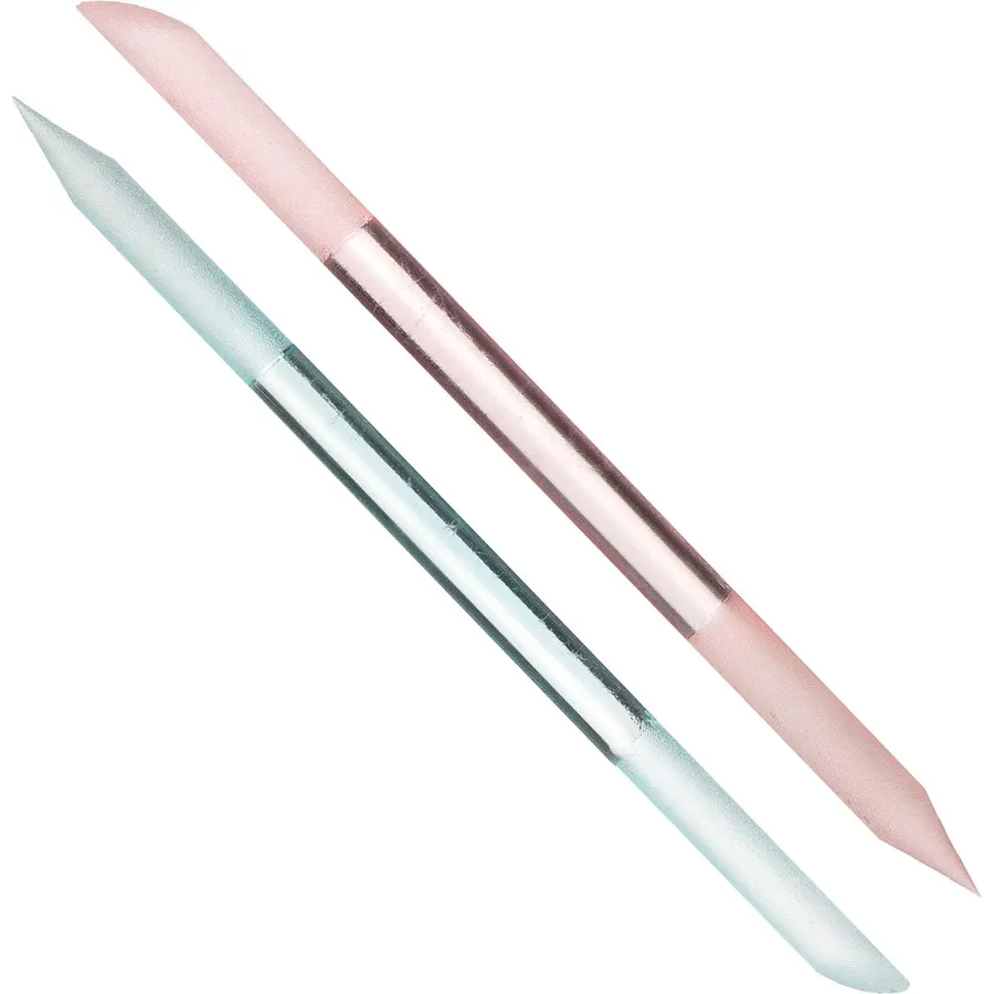 2pcs Glass Nail File Buffer, Cylindrical Manicure Polishing Tool