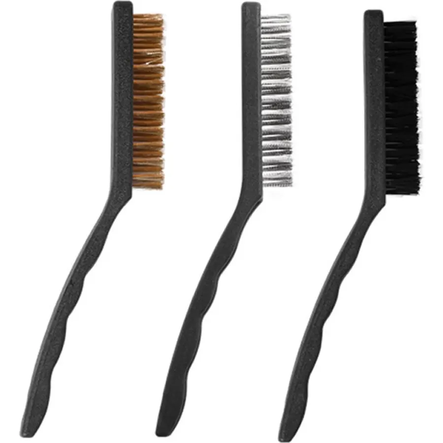 3pcs Kitchen Cleaning Brush Set with Steel Wire and Nylon