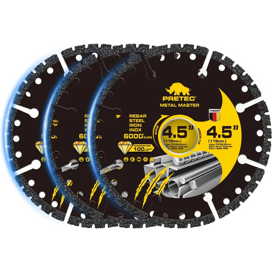 4 1/2" Diamond Cut Off Wheels, Angle Grinder Cutting Disc for Metal, 3PCS