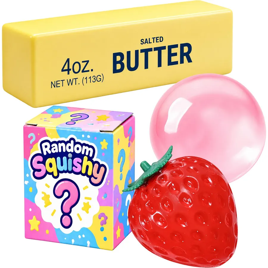 4 PCS Squishy Toys, Butter Squishy, Squishy Box, Slow Rising Squishy Toys