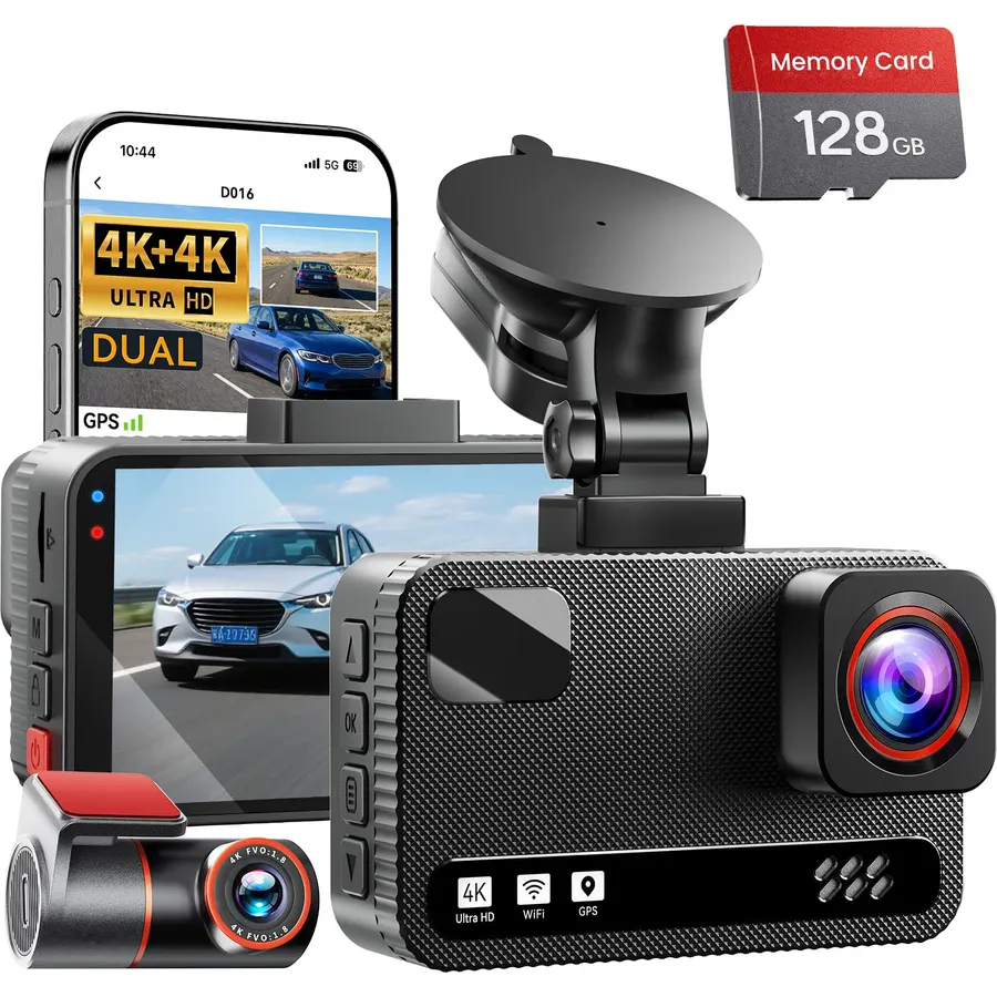 70mai 4K Dash Cam Front and Rear, 4K+1080P Dual STARVIS 2 Car Dash Camera for Cars, 4G LTE Remote Access, AI Motion Detection, WiFi 6, 5 GPS, 24H Parking Mode, HDR Night Vision, Voice Control, ADAS