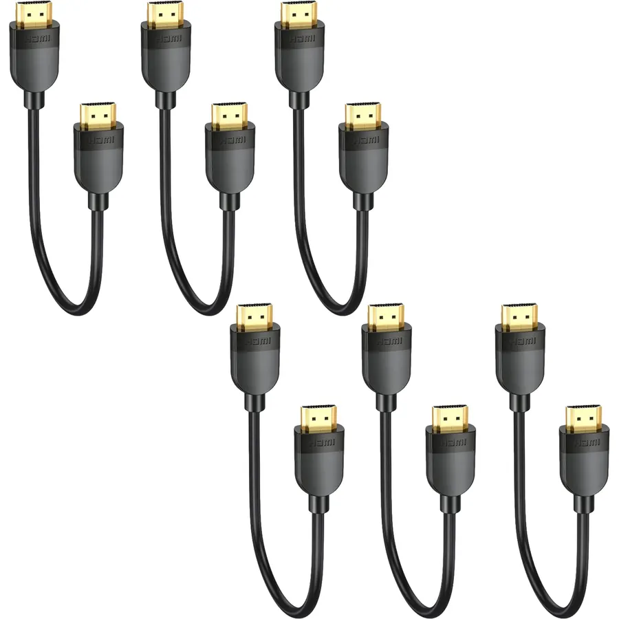 4K HDMI Cable 0.5FT 6 pack, Ultra Short HDMI 2.0 Cord 6 Inch, 4K@60Hz