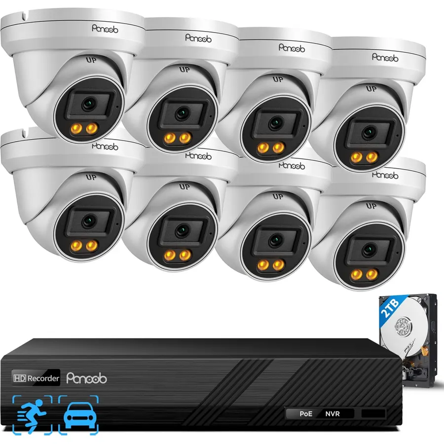 4MP PoE Security Camera System with 2TB HDD, PD93BA0808-4MD