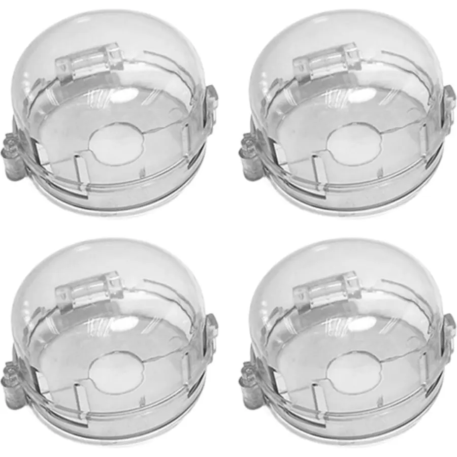 4pcs Proof Stove Knob Cover White Plastic Gas Cooker Safety Guard