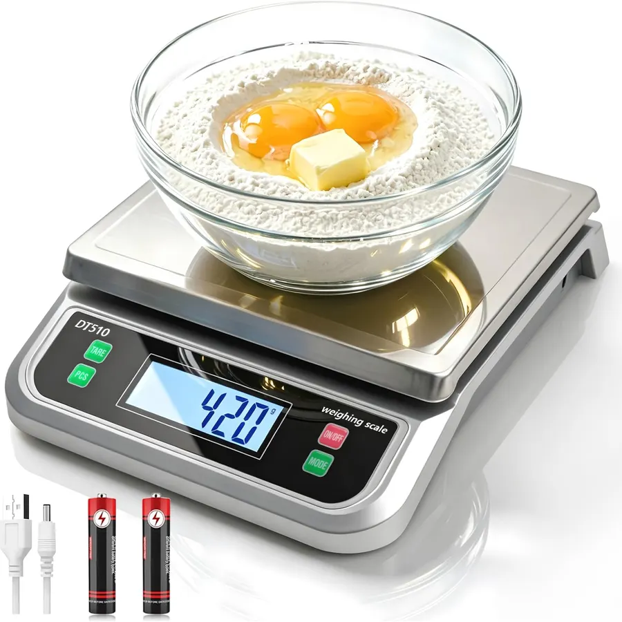 88lb Food Scale Stainless Steel with 6 Unit and Tare PCS Funtion