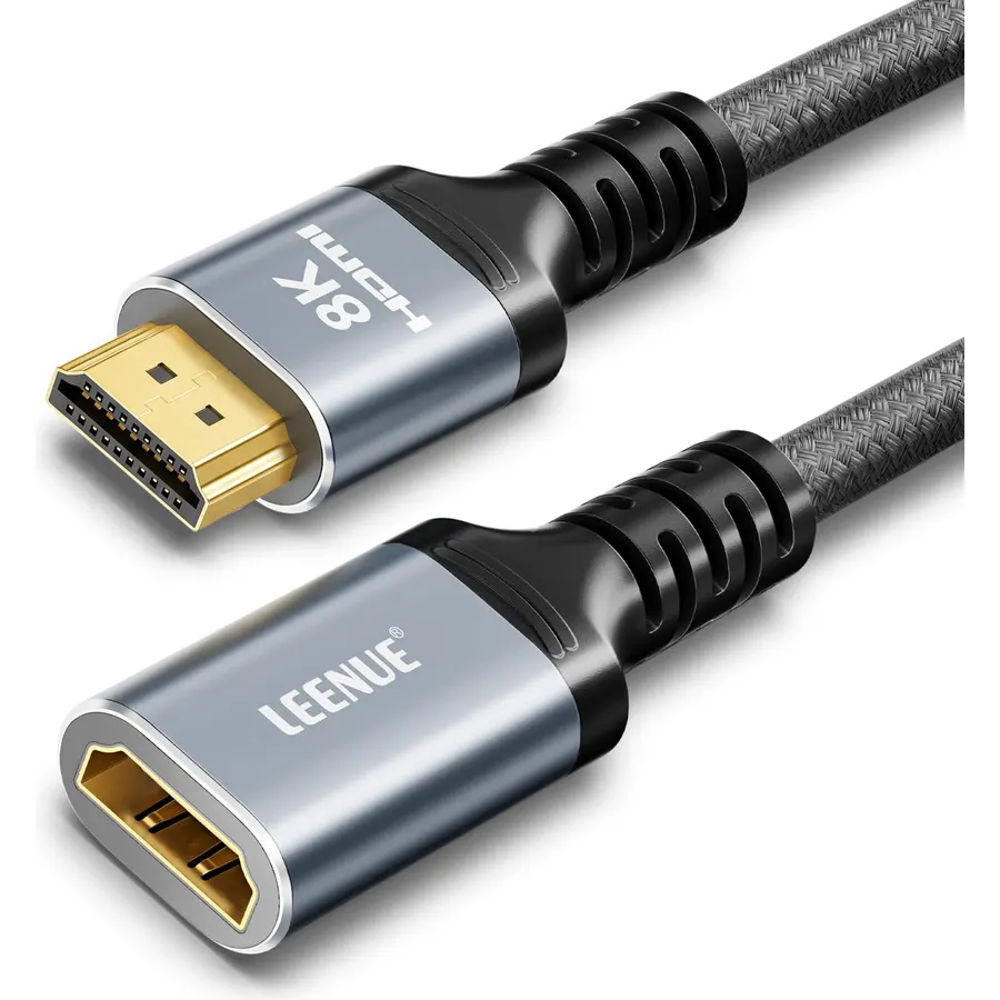 HDMI Extender,cable 3.28FT(1M)10K 8K@60HZ 4K@120HZ/144HZ HDMI 2.1 extension cable male to female 48Gbps ultra high speed UHD eARC HDCP 2.3 Dynamic HDR10+ Compatible with TV Stick,HDTV,PS5 PS4