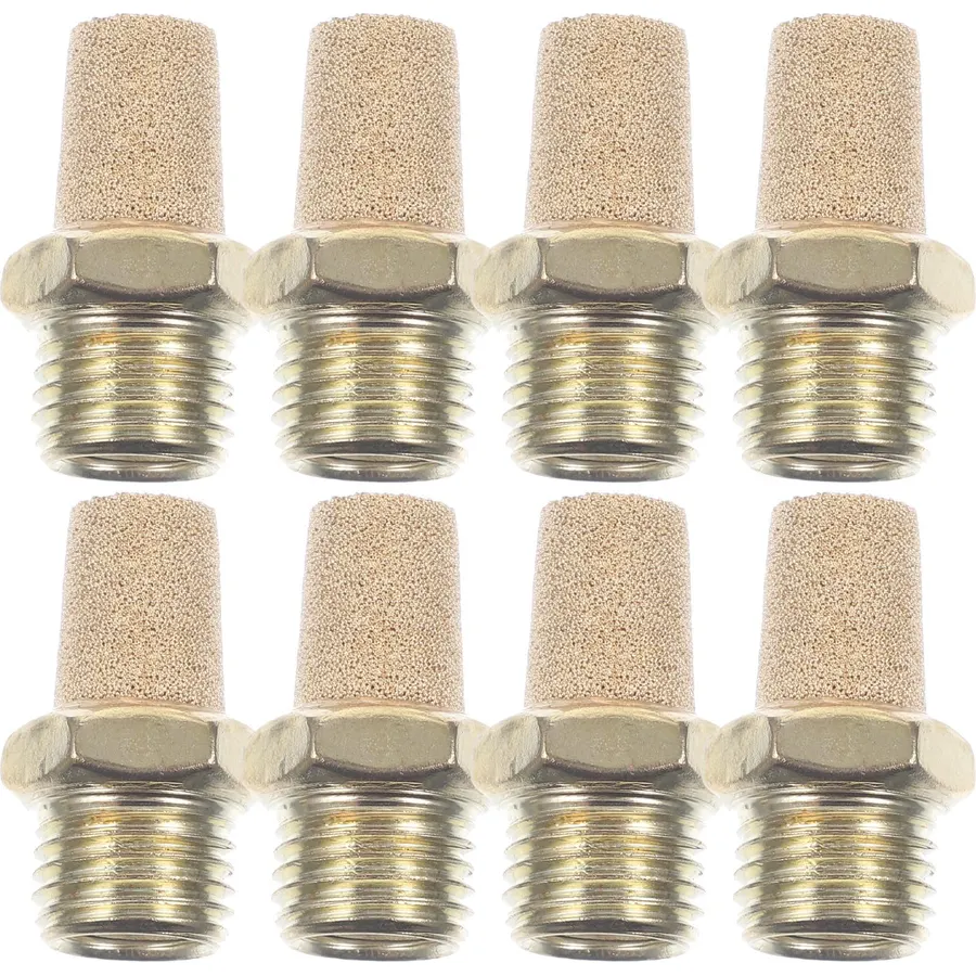 8pcs Pneumatic Solenoid Valve Muffler Silencer 1/4 Inch Flat Head