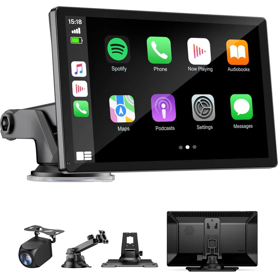 Wireless Carplay Screen for Car 10.26" 4K 360 Rotation Dash Cam Carplay&Android Auto Car Stereo 1080p Backup Camera GPS Navigation/Mirror Link/Voice Control/Siri/FM Satellite Radio Receiver
