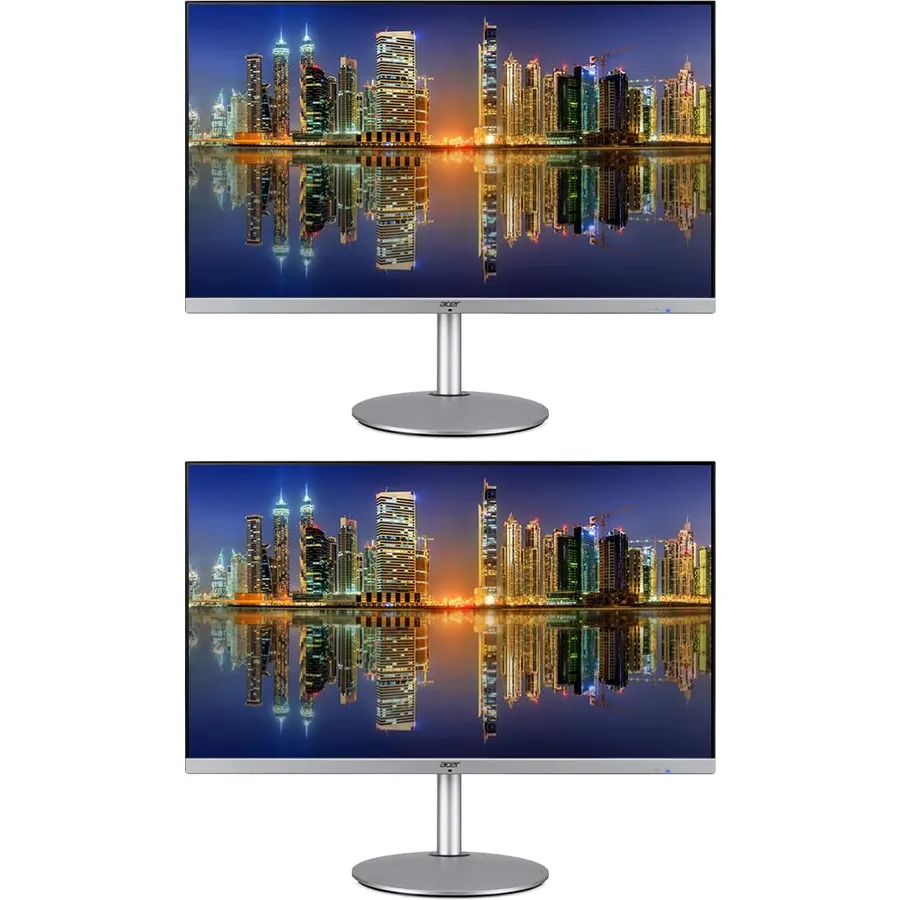 acer CB322QK 32-inch 2160P 4K Ultra HD IPS LCD Professional Monitor, 2-Pack Bundle with Adaptive Sync, Eye Care, Dock, USB-C, Ethernet, HDMI, DisplayPort, USB Hub, Integrated Speaker, silver