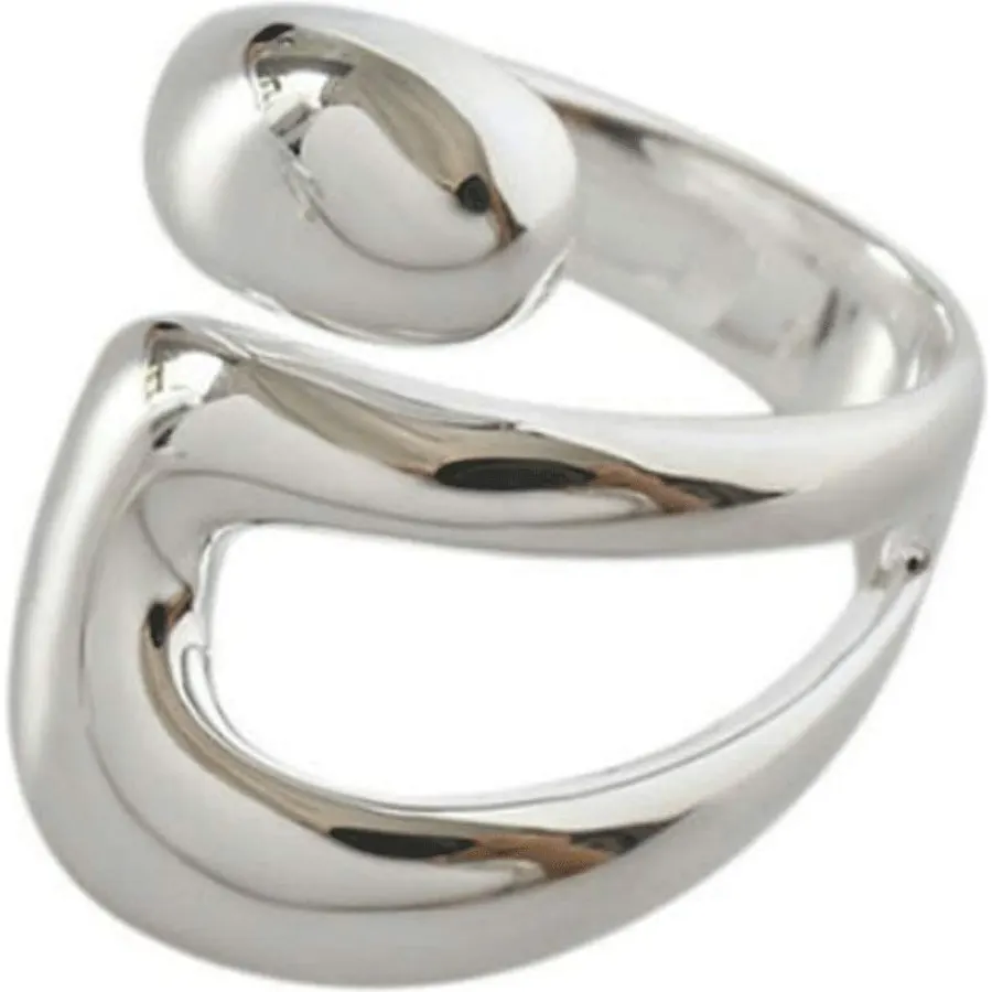 925 Sterling Silver Adjustable Layered Chain Ring, Party Rings For Women