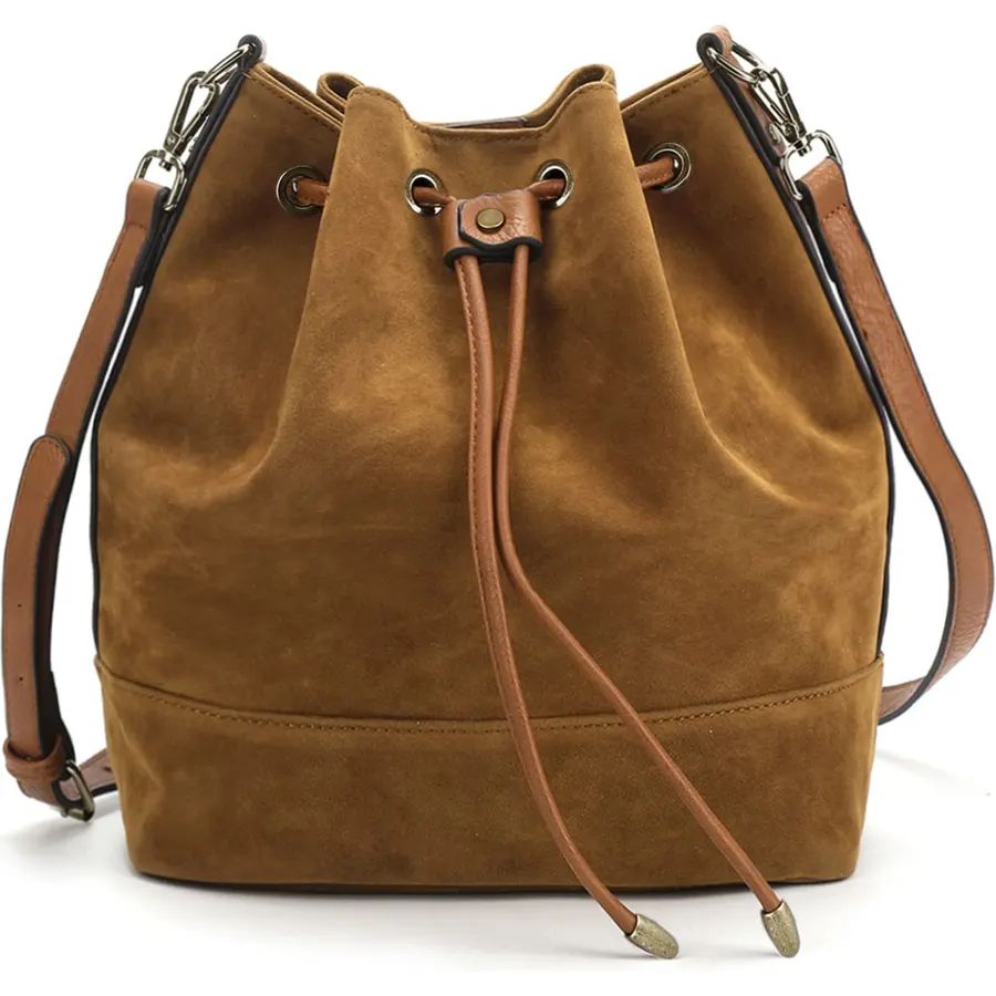 AFKOMST Slouchy Bucket Bag and Suede Crossbody Purse for Women
