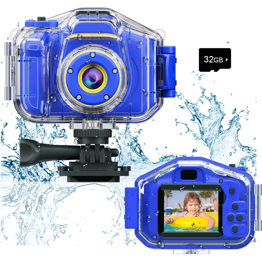 Agoigo Kids Waterproof Camera - Children Underwater Video Digital Camcorder