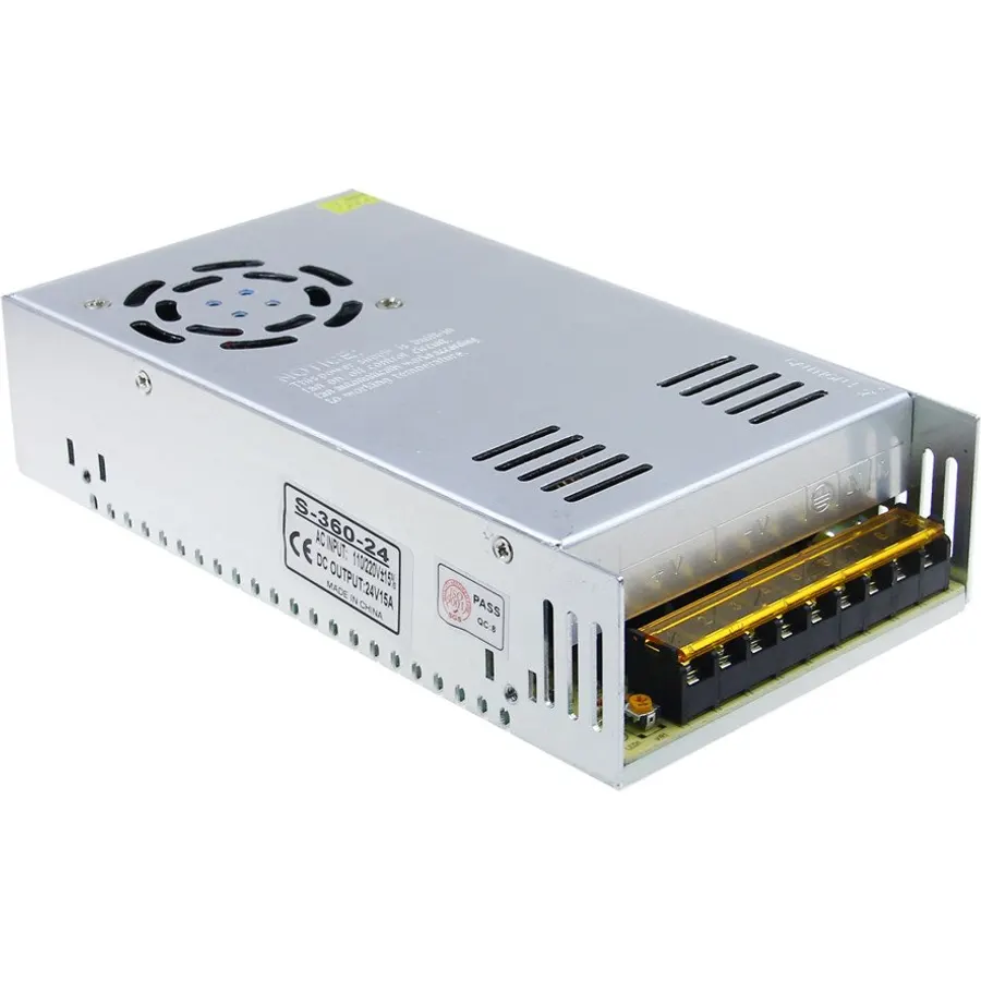 ALITOVE DC 24V 15A 360W Power Supply Universal Regulated Switching Transformer Adapter LED Driver 110V/220V AC Input for LED Strip CCTV Radio