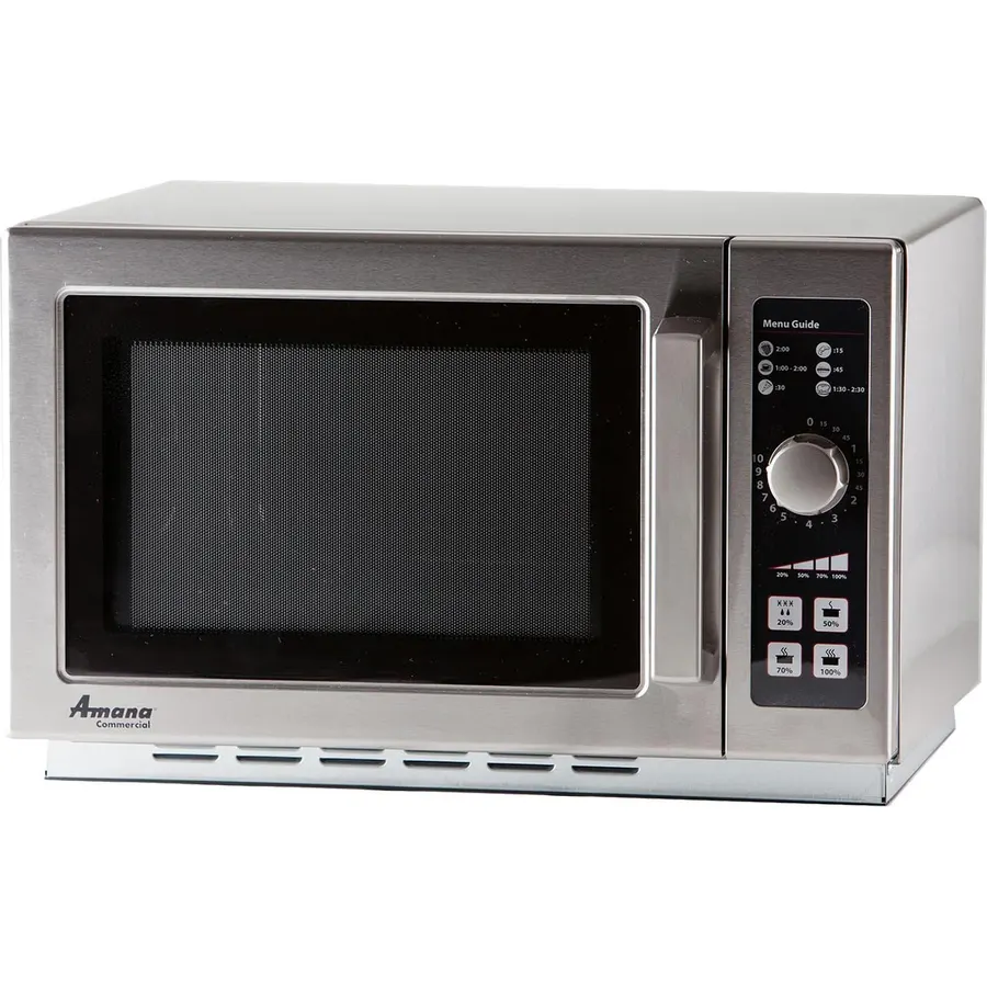 AMANA RCS10DSE Medium-Duty Microwave Oven, 1000W, Countertop, 20 lbs, Stainless Steel