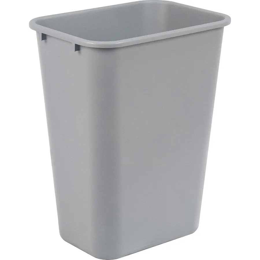 Amazon Basics Lightweight Rectangular Commercial Office Wastebasket, 10 Gallons, Grey