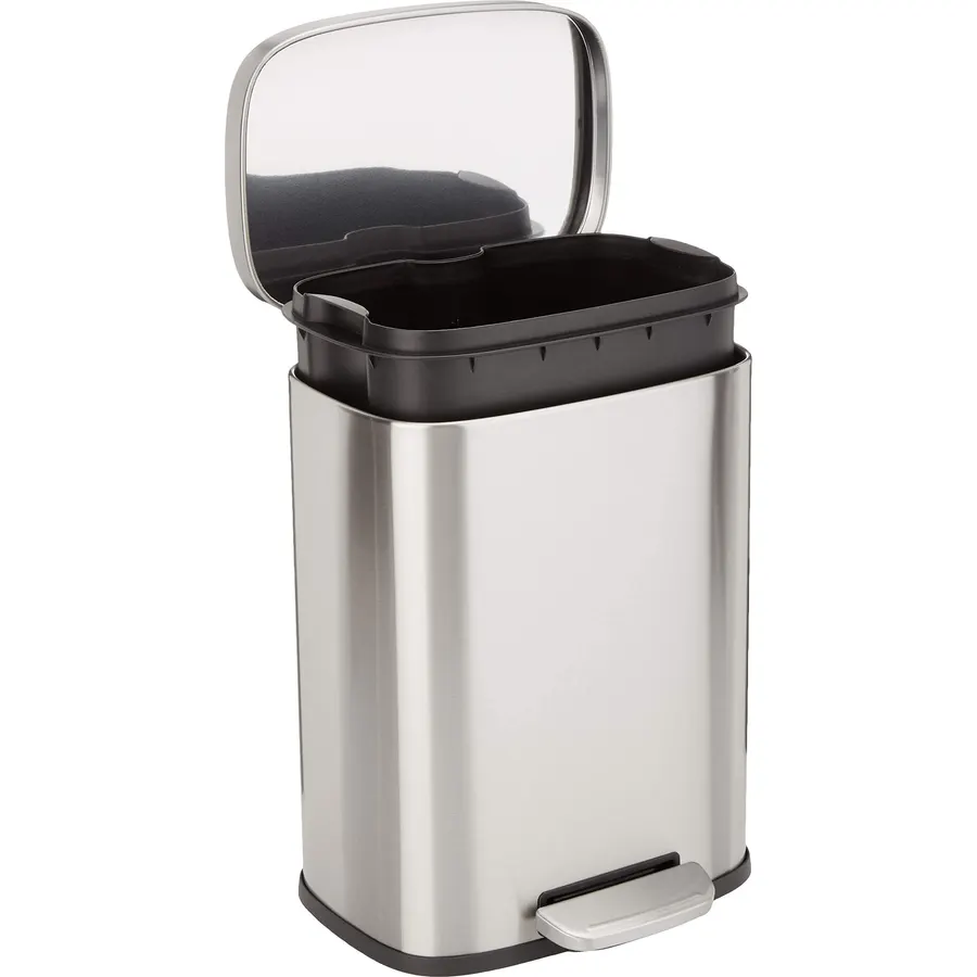 SIMPLI-Magic 13.2 Gallon / 50 Liter Rectangle Kitchen Sensor Trash Can, Touchless Automatic Kitchen Garbage Bin with Soft-Close Lid, Gray