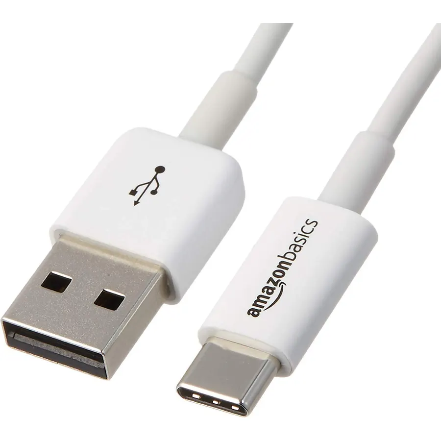 Amazon Basics USB-C to USB-A 2.0 Fast Charger Cable, 480Mbps Speed, USB-IF Certified, for Apple iPhone 16/15, iPad, Samsung Galaxy, Tablets, Laptops, 6ft, White
