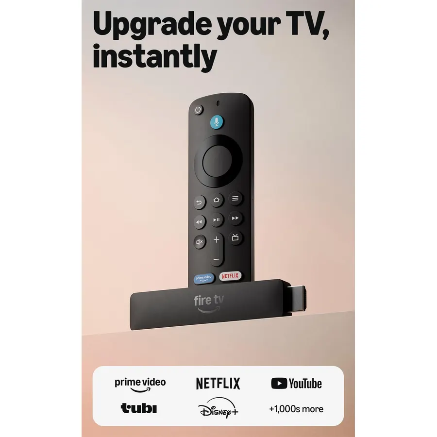 Amazon Fire TV Stick HD (newest model), free & live TV, Alexa Voice Remote, powered by the TV, effortless setup, find shows faster with Alexa+
