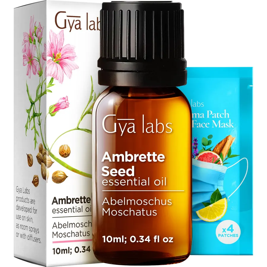 Ambrette Seed Essential Oil for Skin, Hair & Diffuser - 0.34 Fl Oz