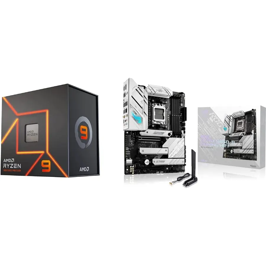 AMD Ryzen™ 9 7900X 12-Core, 24-Thread Unlocked Desktop Processor ASUS ROG Strix B650-A Gaming WiFi 6E AM5(LGA1718) Ryzen 7000 Motherboard(12+2 Power Stages,DDR5,3xM.2 Slots,PCIe® 4.0, 2.5G LAN)