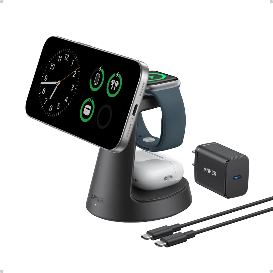 Anker MagGo 3-in-1 MagSafe-Compatible Qi2 15W Foldable Charging Station