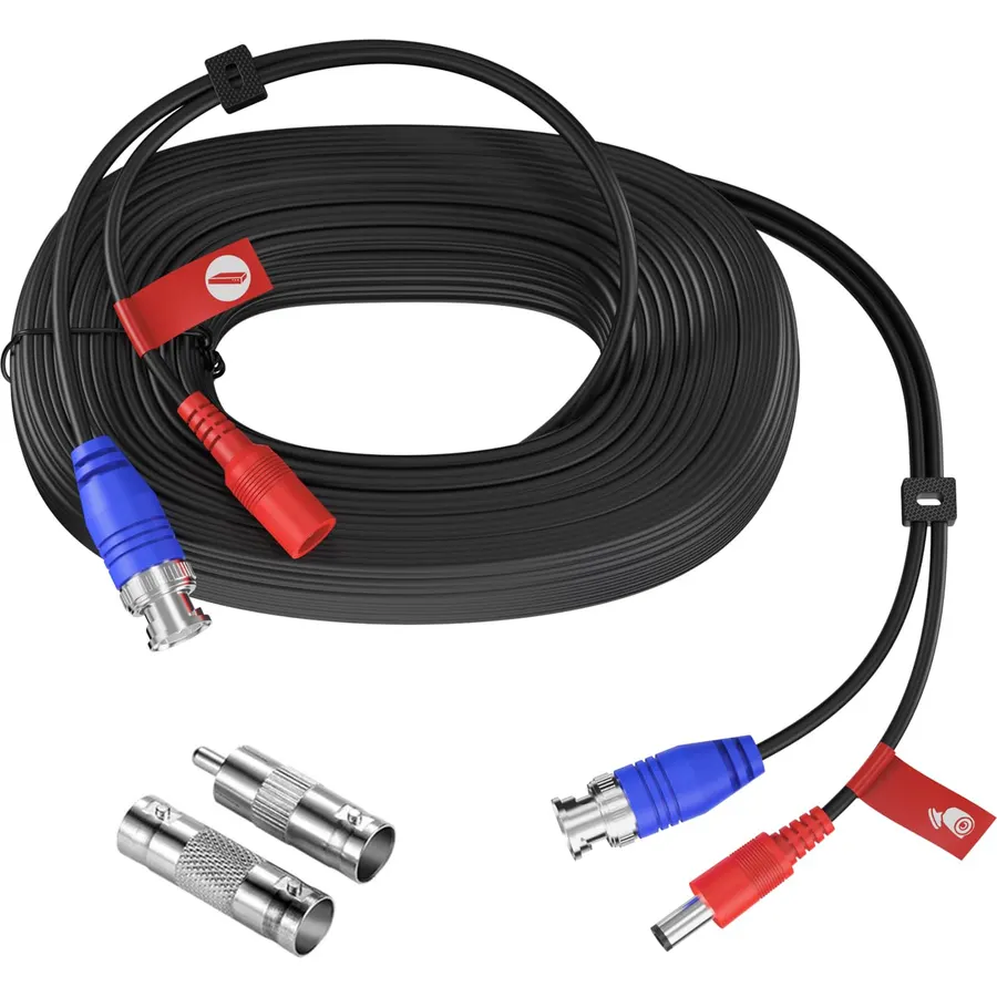 Anlapus 8MP 4K 60ft BNC Video Power Cable for Security CCTV Camera