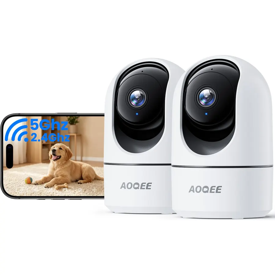 AOQEE 5G Cameras for Home Security Indoor, Pet Monitor w/Phone APP G5 2Pcs