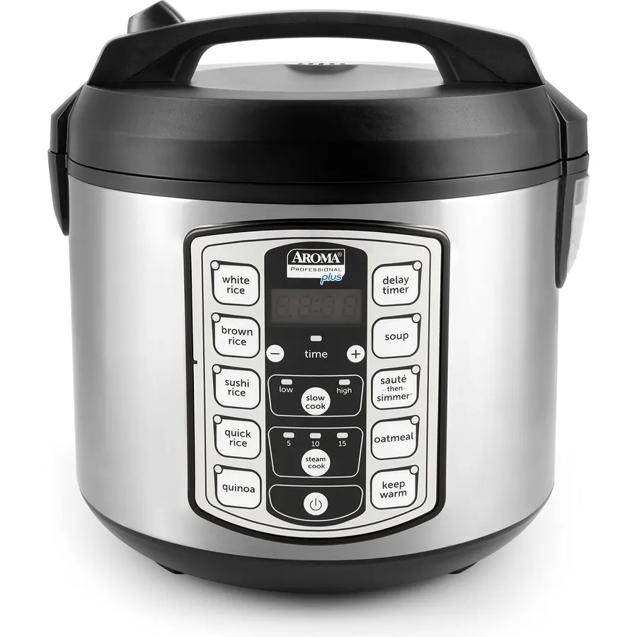 Gourmia Rice Cooker – 10 Cup Uncooked / 20 Cup Cooked, Stainless Steel