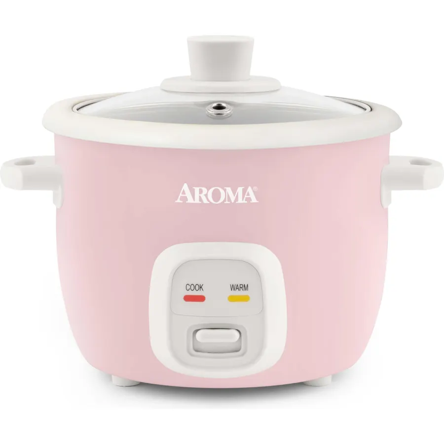 AROMA® Rice Cooker, 2-Cup (Uncooked) / 4-Cup (Cooked), Steamer, Grain Cooker, Soup Maker, Oatmeal Cooker, Auto Keep Warm, 1 Qt, White, ARC-302-1NG